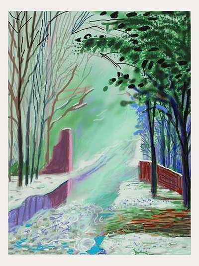 The Arrival Of Spring In Woldgate, East Yorkshire In 2011 (twenty eleven) - 3 January - Signed Print by David Hockney 2011 - MyArtBroker
