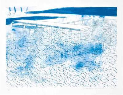 Lithograph Of Water Made Of Lines - Signed Print by David Hockney 1980 - MyArtBroker