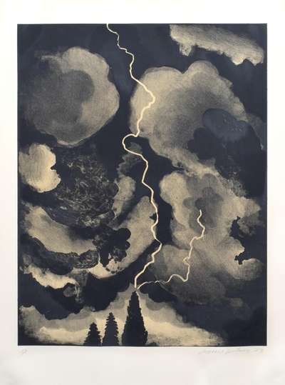 Study Of Lightning Medium - Signed Print by David Hockney 1973 - MyArtBroker