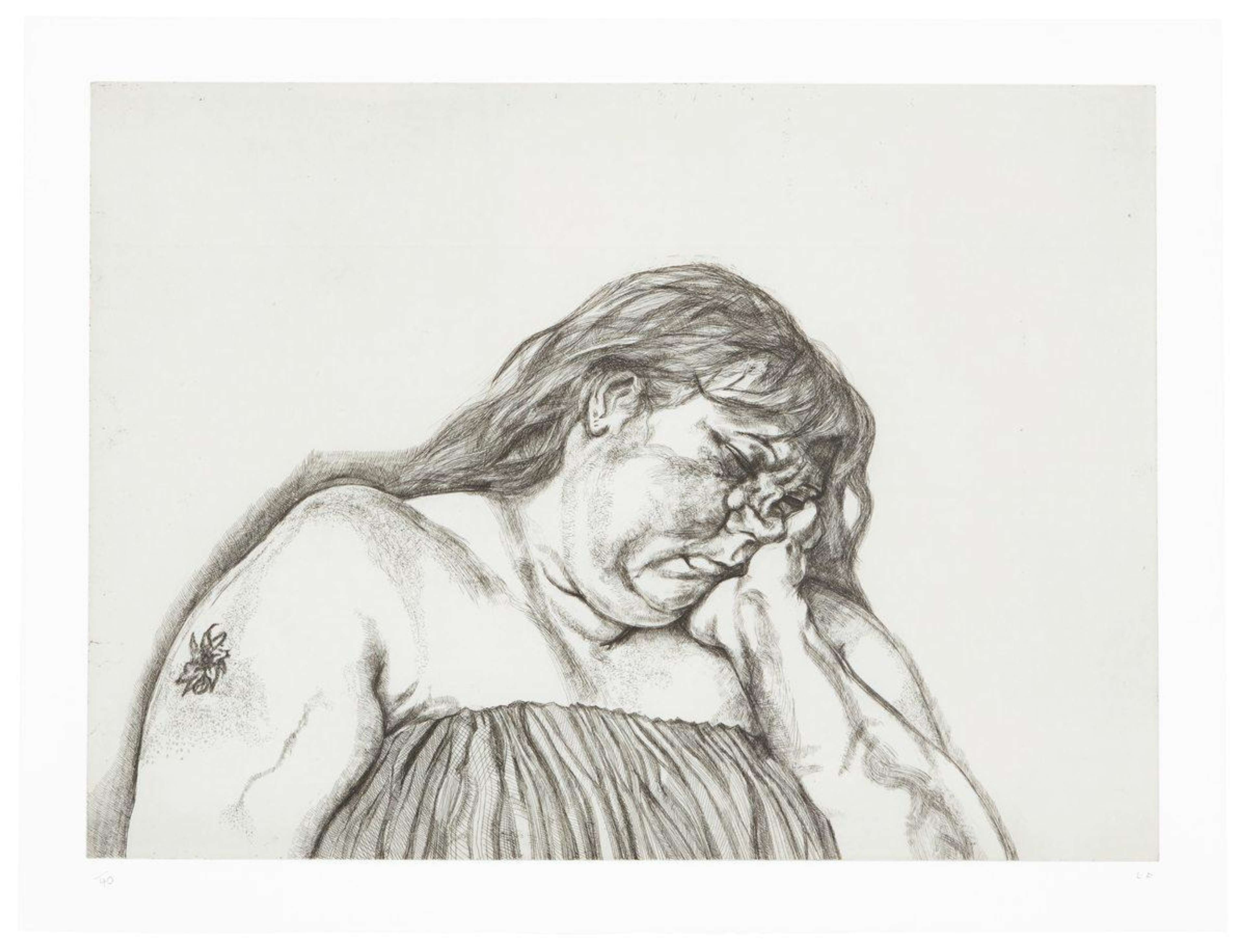 Woman With An Arm Tattoo by Lucian Freud - MyArtBroker 