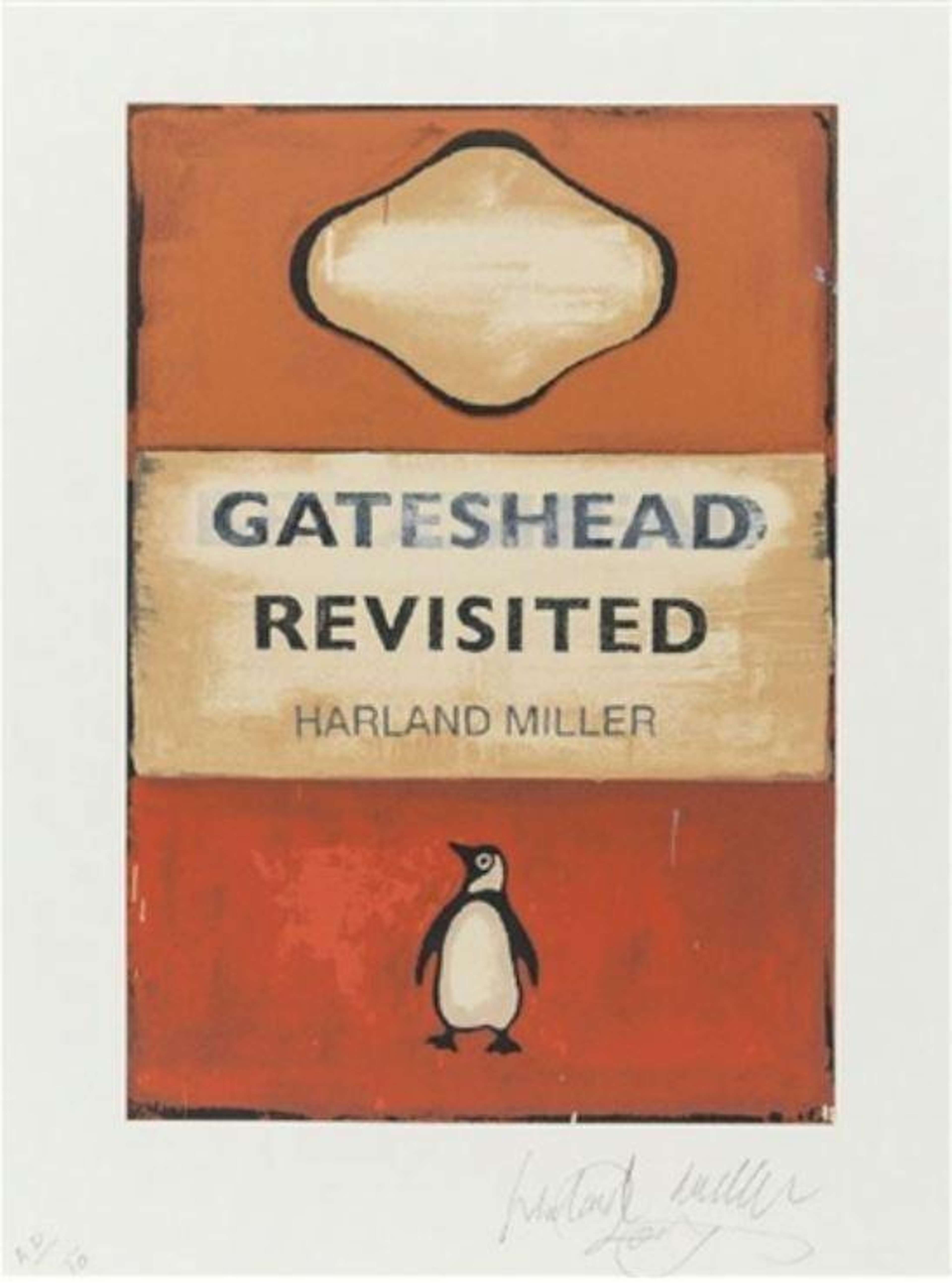 Image d'une couverture de livre Penguin peinte avec le titre « Gateshead Revisited »