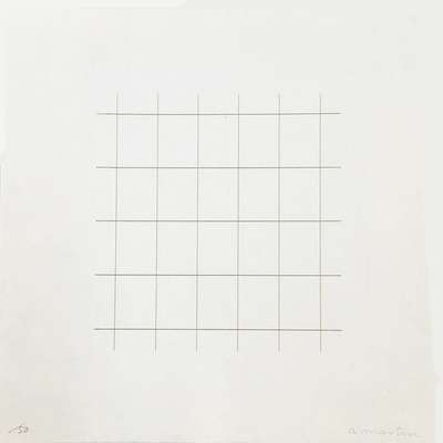 On A Clear Day 24 - Signed Print by Agnes Martin 1973 - MyArtBroker