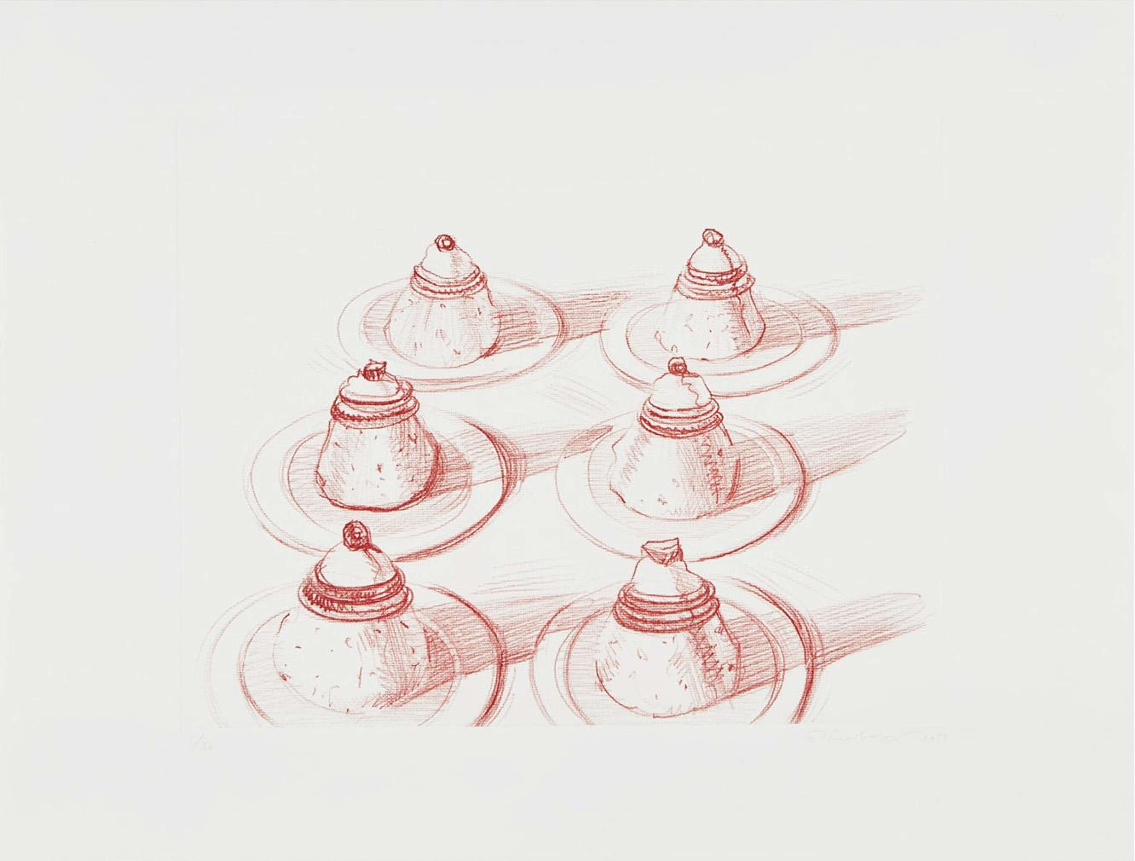 Six Italian Desserts - Signed Print by Wayne Thiebaud 1979 - MyArtBroker