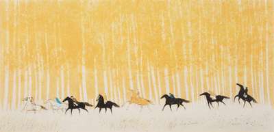 Horse-Riding - Signed Print by Andre Brasilier 1983 - MyArtBroker