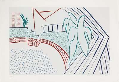 My Pool And Terrace - Signed Print by David Hockney 1983 - MyArtBroker