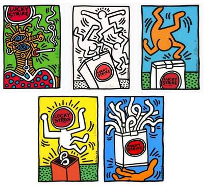 Lucky Strike (complete set) - Signed Print by Keith Haring 1987 - MyArtBroker