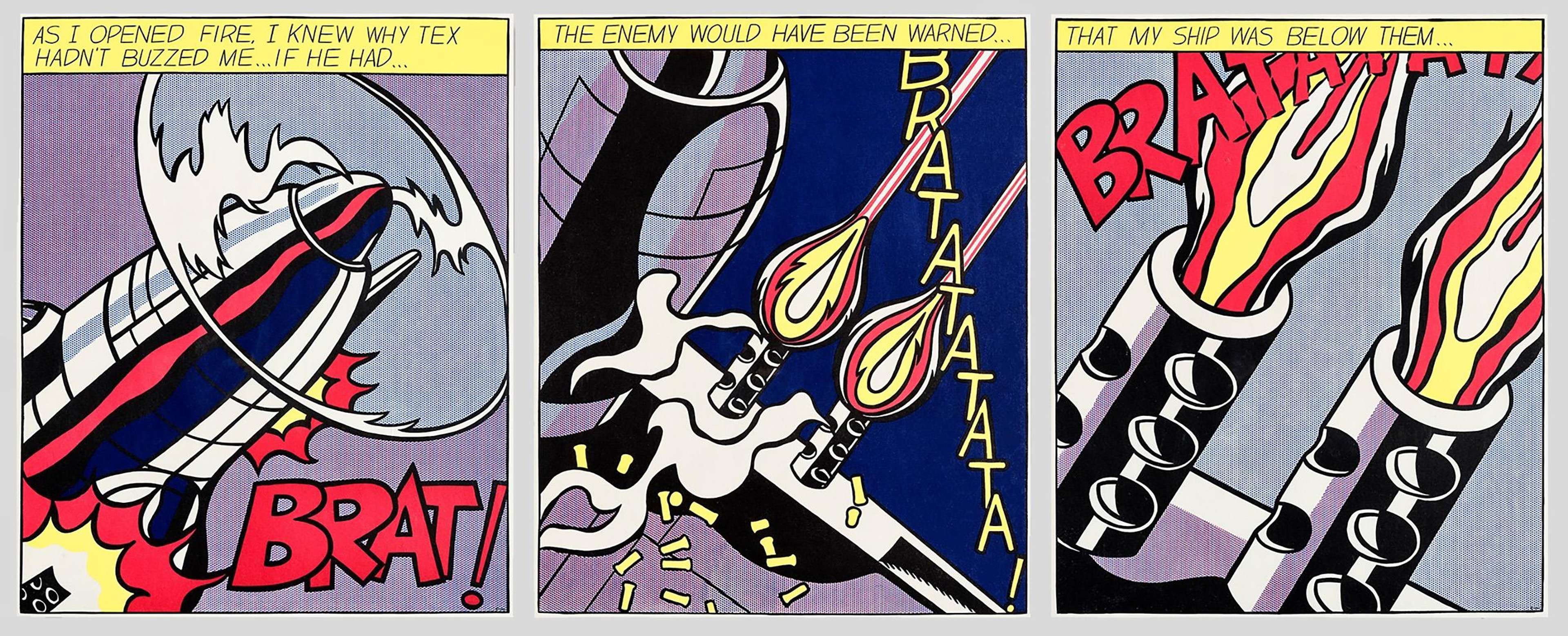 As I Opened Fire (triptyque) de Roy Lichtenstein