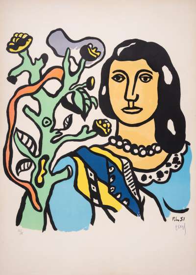 La Femme Et La Fleur - Signed Print by Fernand Leger 1954 - MyArtBroker