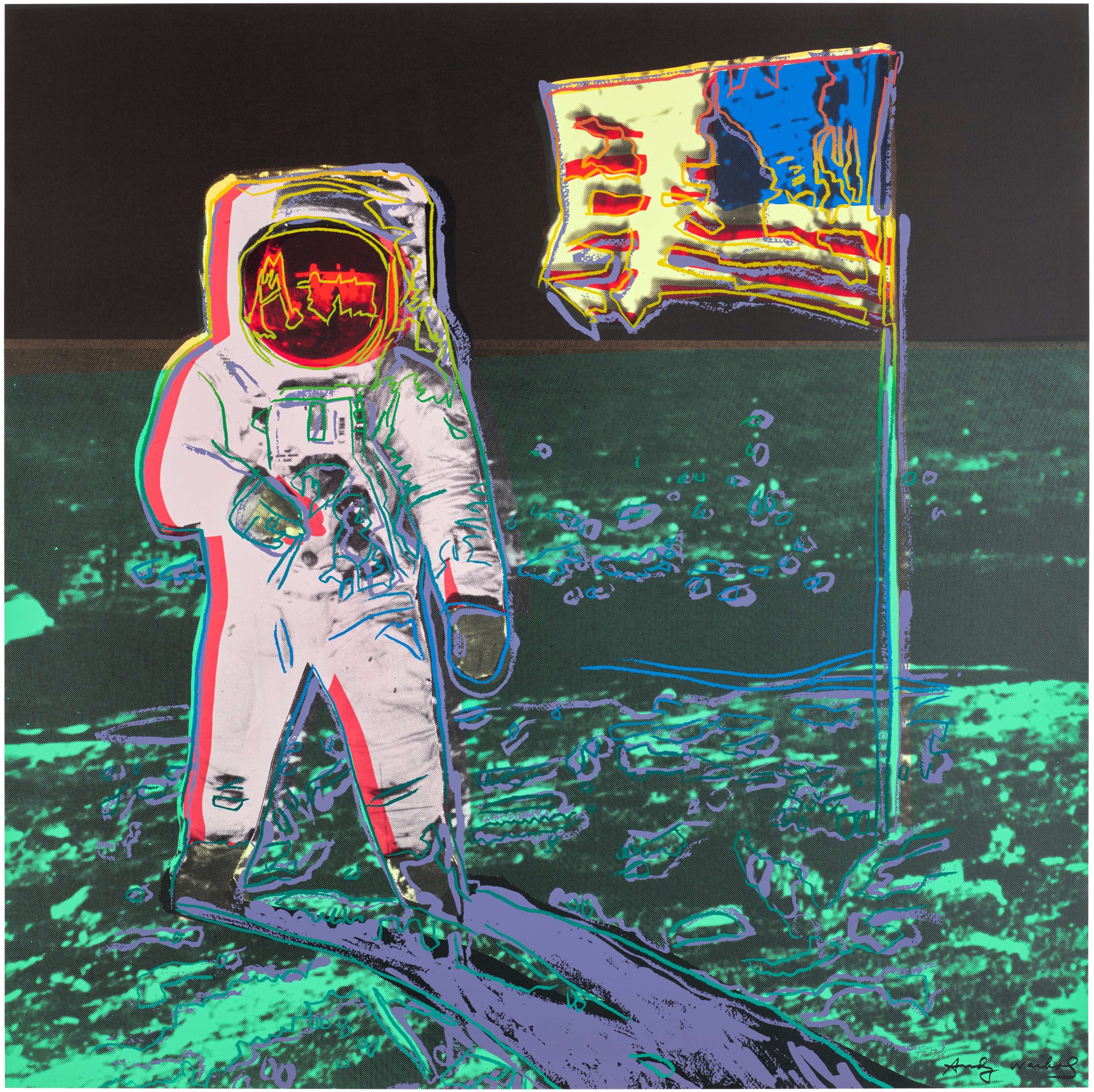 Andy Warhol "Moonwalk" épreuve d'essai verte