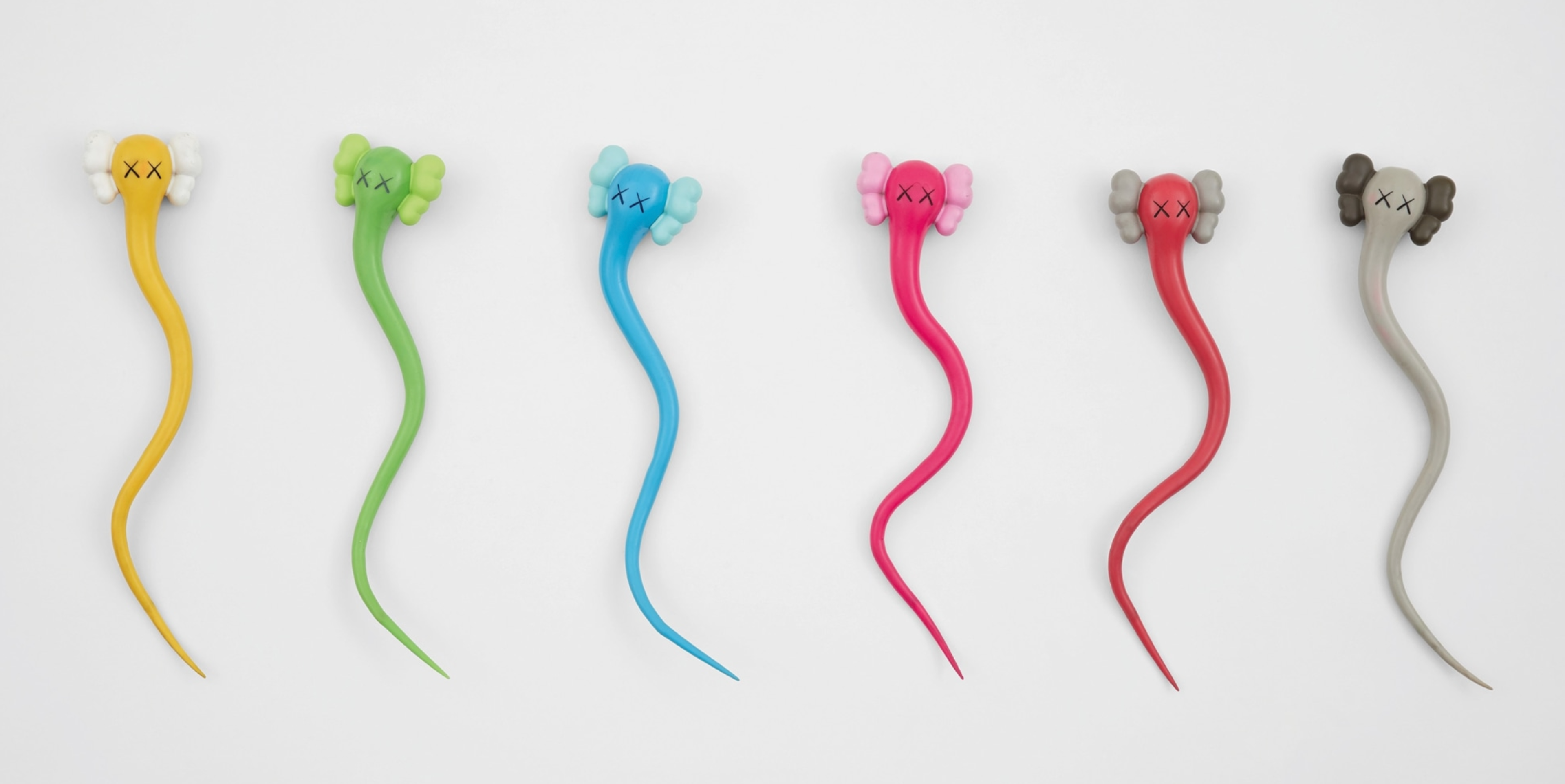Bendy Six Colours (jaune, vert, bleu, rose, rouge, gris) de KAWS