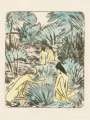 Otto Mueller: Waldsee Mit Drei Badenden Und Einem Sitzenden Mädchen 2 (hand finished) - Signed Print