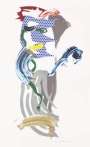 Roy Lichtenstein: Blue Face - Signed Mixed Media