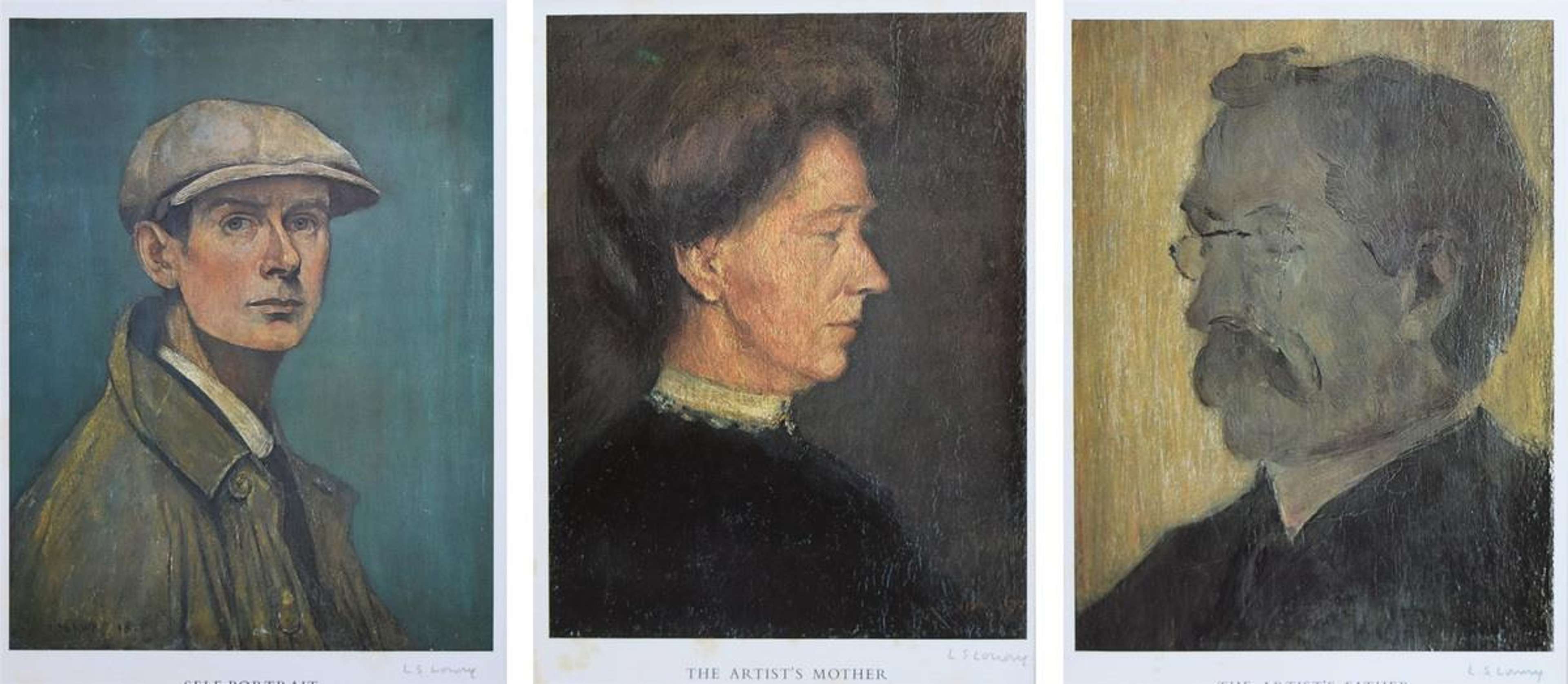 Autoportrait, la mère de l'artiste et le père de l'artiste de L. S. Lowry