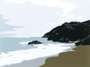 Julian Opie: Cornish Coast 1: Lantic Bay - Signed Print