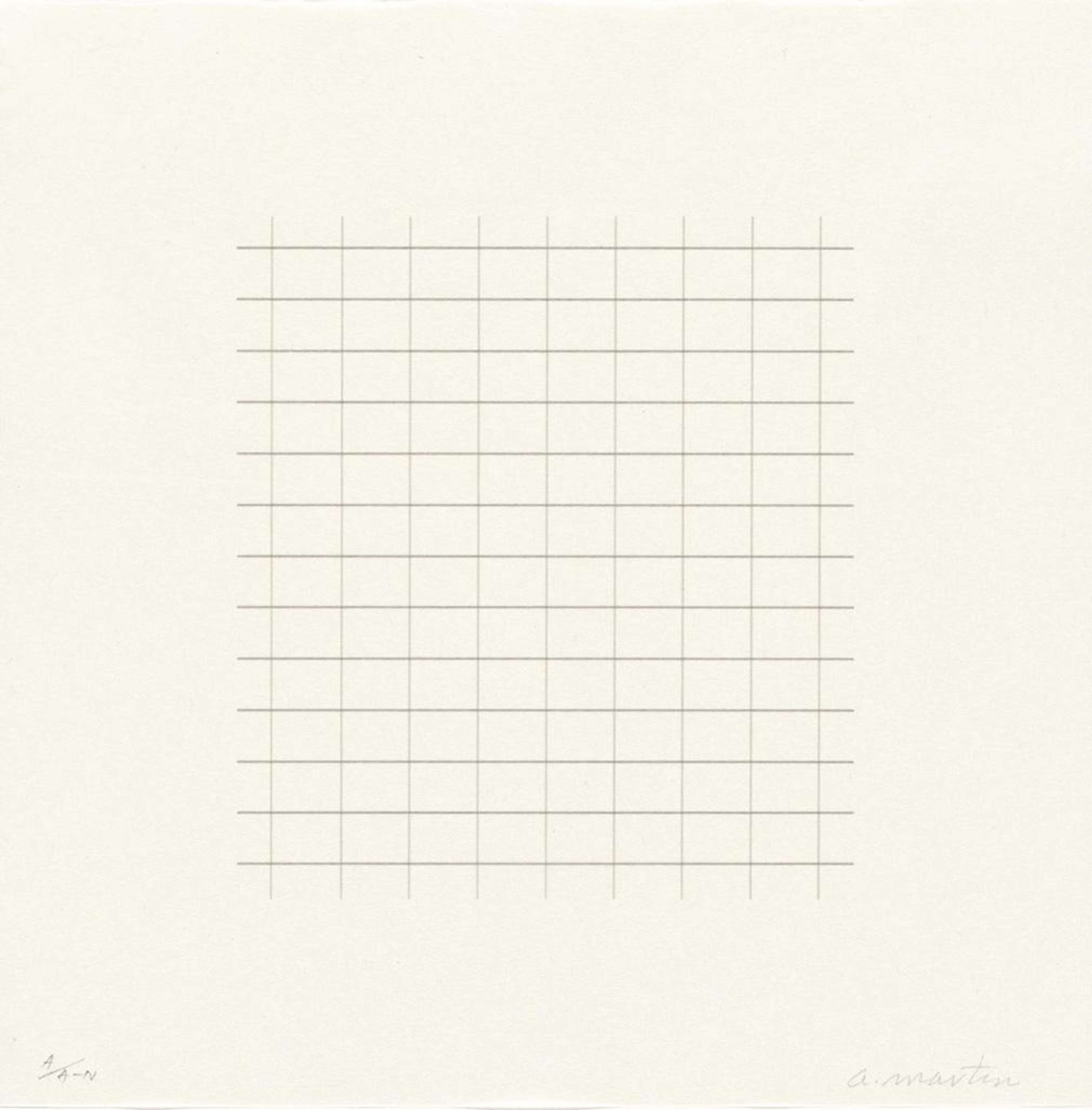 On A Clear Day 11 - Signed Print by Agnes Martin 1973 - MyArtBroker