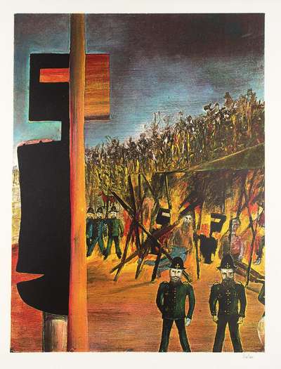 Burning At Glenrowan - Signed Print by Sidney Nolan 1971 - MyArtBroker