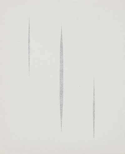 Untitled (Silver Concetto Spaziale) - Other by Lucio Fontana 1966 - MyArtBroker