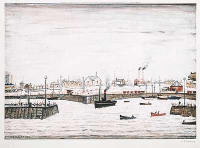 The Harbour - Signed Print by L S Lowry 1972 - MyArtBroker