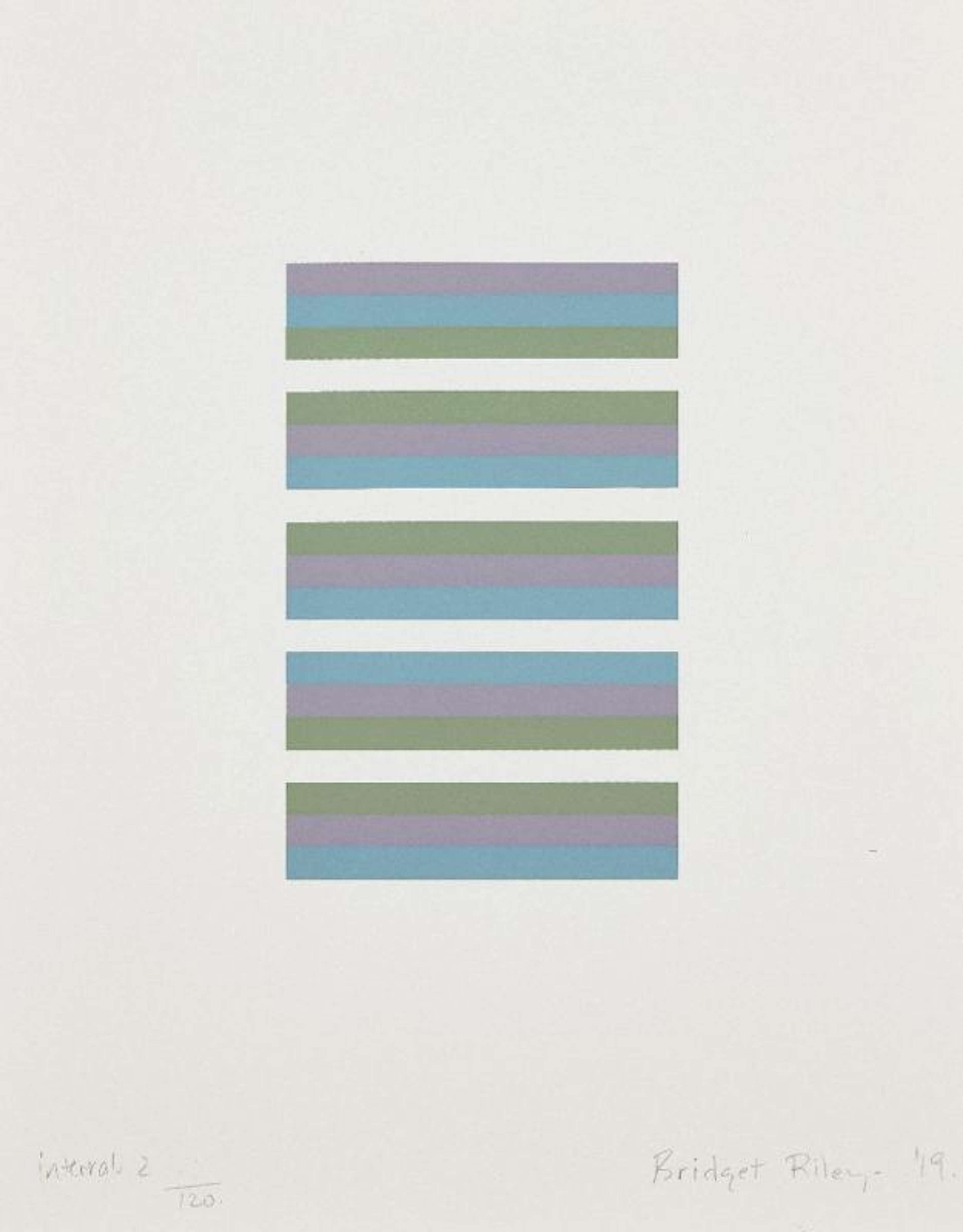 Dans cette estampe, Riley crée une composition de bandes horizontales. L'artiste dispose cinq bandes de rayures horizontales les unes sur les autres, parcourant la composition verticalement. Riley rend les bandes dans des couleurs froides, avec le violet, le bleu et le vert dominant l'ensemble. Ces bandes colorées se détachent sur le fond blanc uni de la composition.