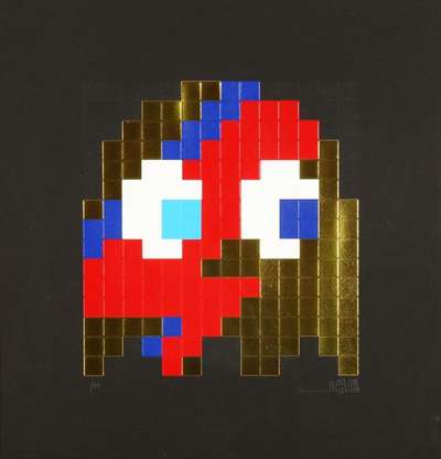 Aladdin Sane (gold) - Signed Print by Invader 2014 - MyArtBroker