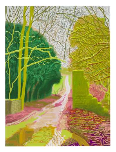 The Arrival Of Spring In Woldgate, East Yorkshire In 2011 (twenty eleven) - 29 January - Signed Print by David Hockney 2011 - MyArtBroker