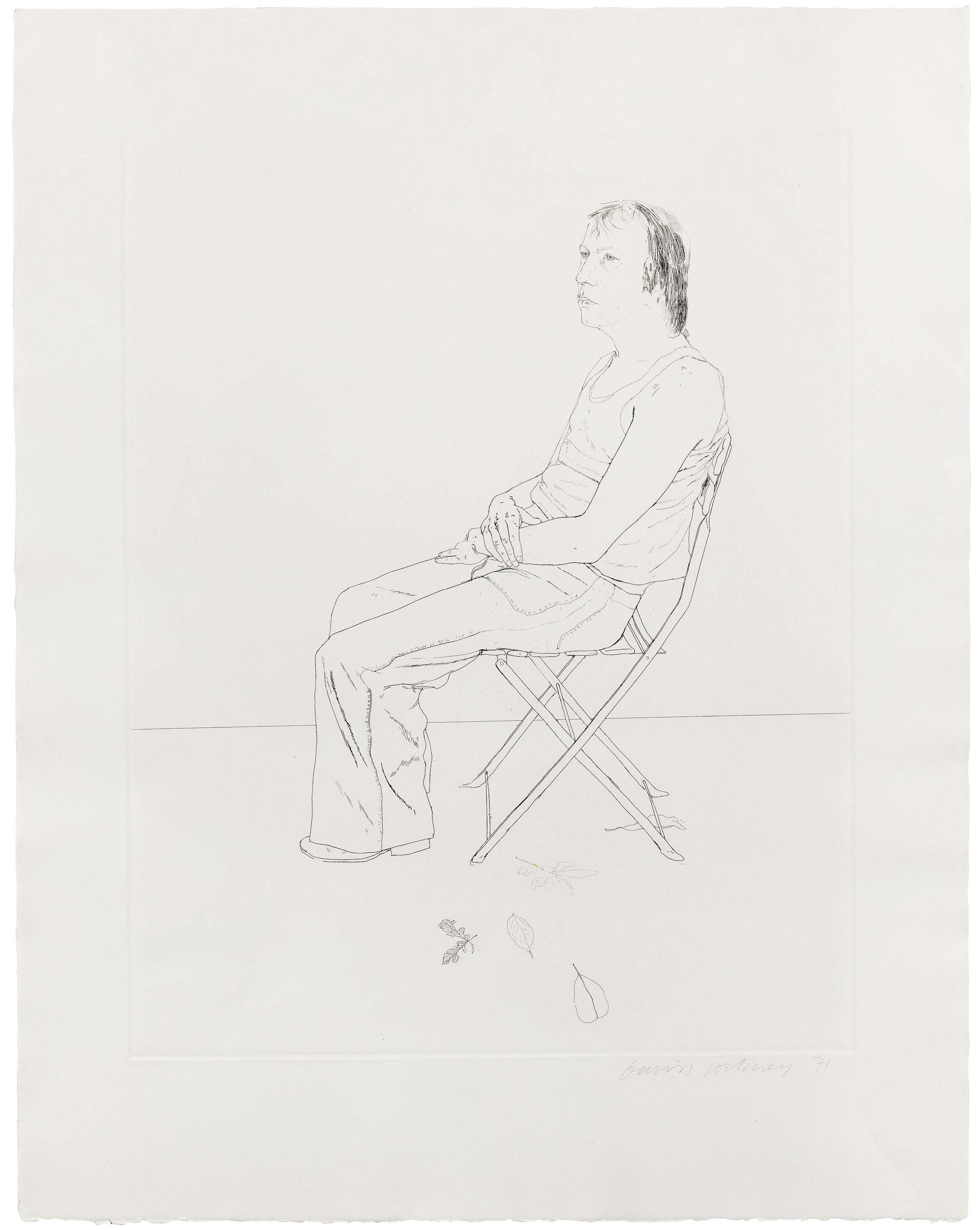 Mo With Five Leaves - Signed Print by David Hockney 1971 - MyArtBroker