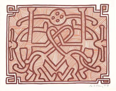 Chocolate Buddha 2 - Signed Print by Keith Haring 1989 - MyArtBroker