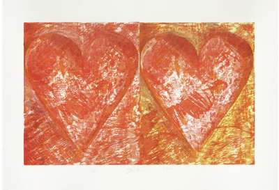 Two Red Hearts - Signed Print by Jim Dine 1993 - MyArtBroker