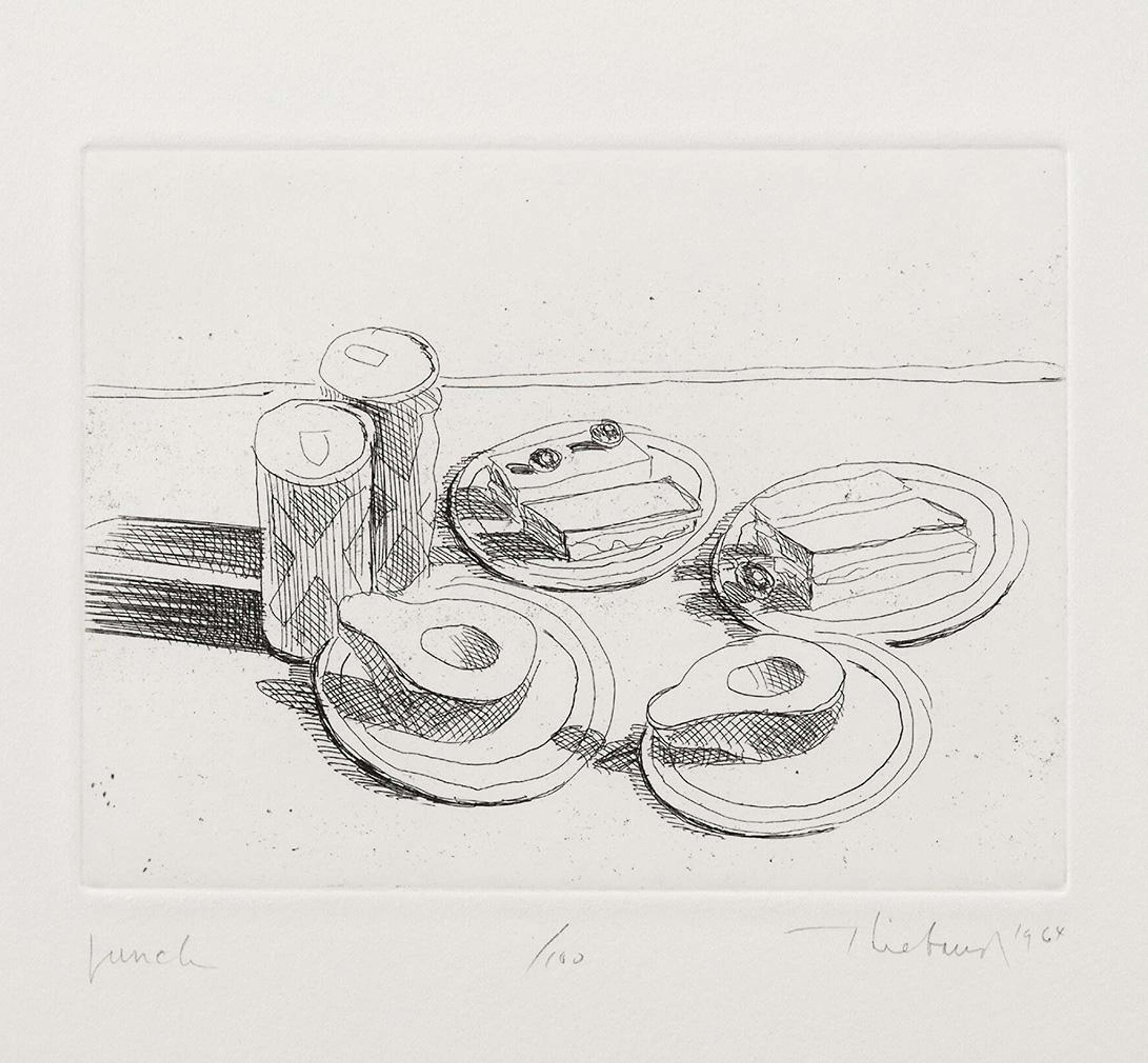 Lunch - Signed Print by Wayne Thiebaud 1964 - MyArtBroker