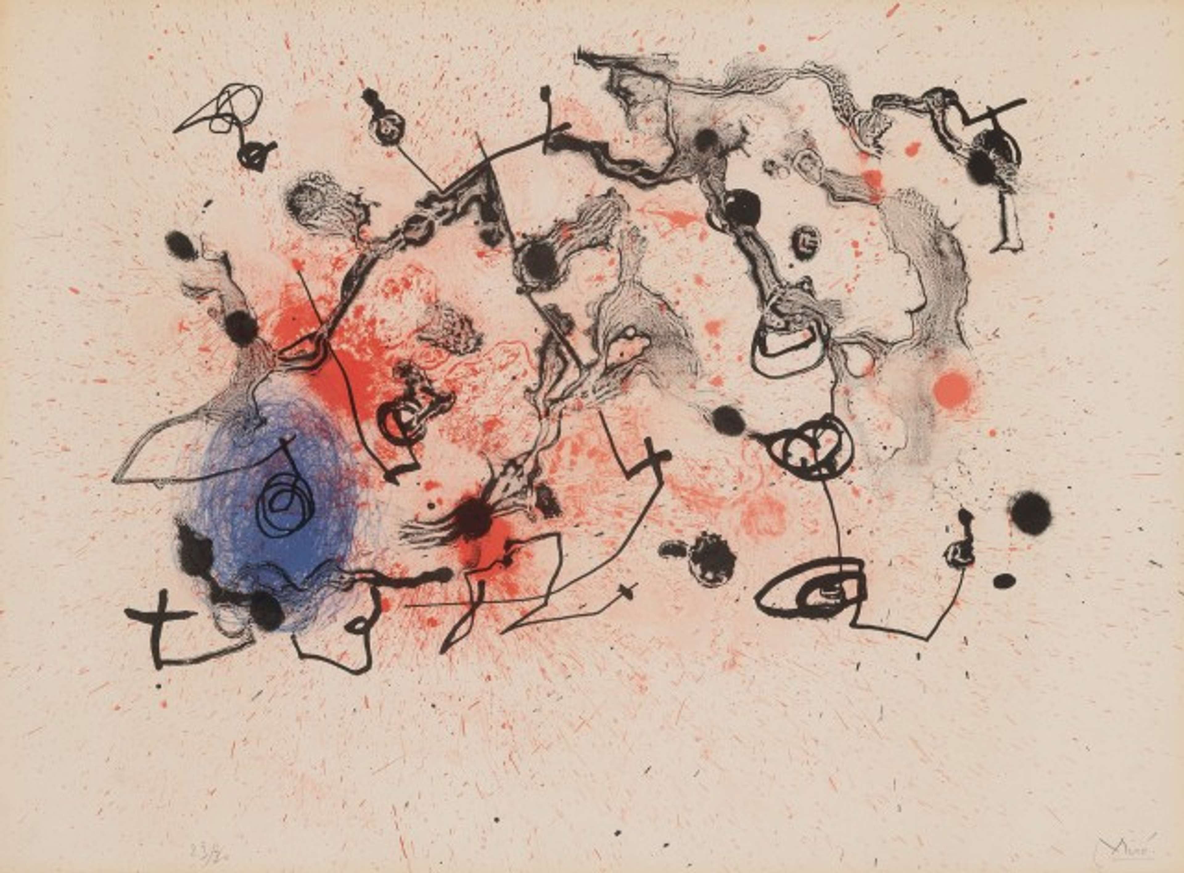 Series II, Red And Blue - Signed Print by Joan Miro 1961 - MyArtBroker