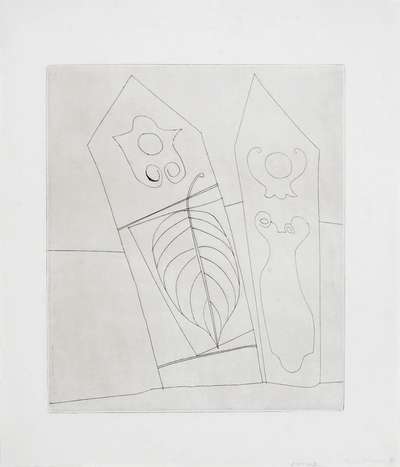 Turkish Forms With Leaf - Signed Print by Ben Nicholson 1968 - MyArtBroker