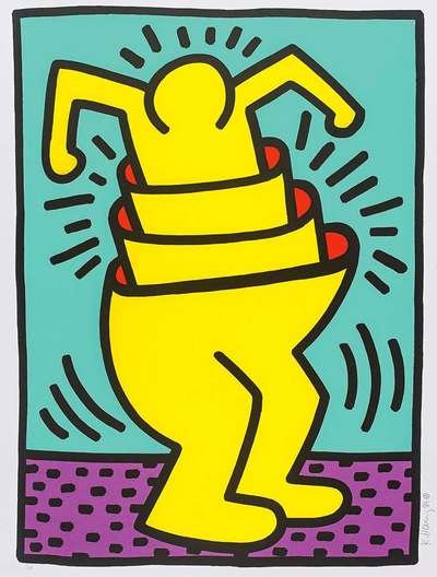 Untitled (Concentric Man) - Signed Print by Keith Haring 1989 - MyArtBroker