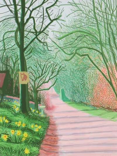 The Arrival Of Spring In Woldgate, East Yorkshire In 2011 (twenty eleven) - 25 March - Signed Print by David Hockney 2011 - MyArtBroker