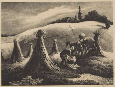 Loading Corn - Signed Print by Thomas Hart Benton 1945 - MyArtBroker