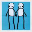 Holding Hands (blue) - Signed Print