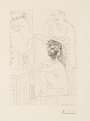 Pablo Picasso: Modèle Accoudé Sur Un Tableau (La Suite Vollard) - Signed Print
