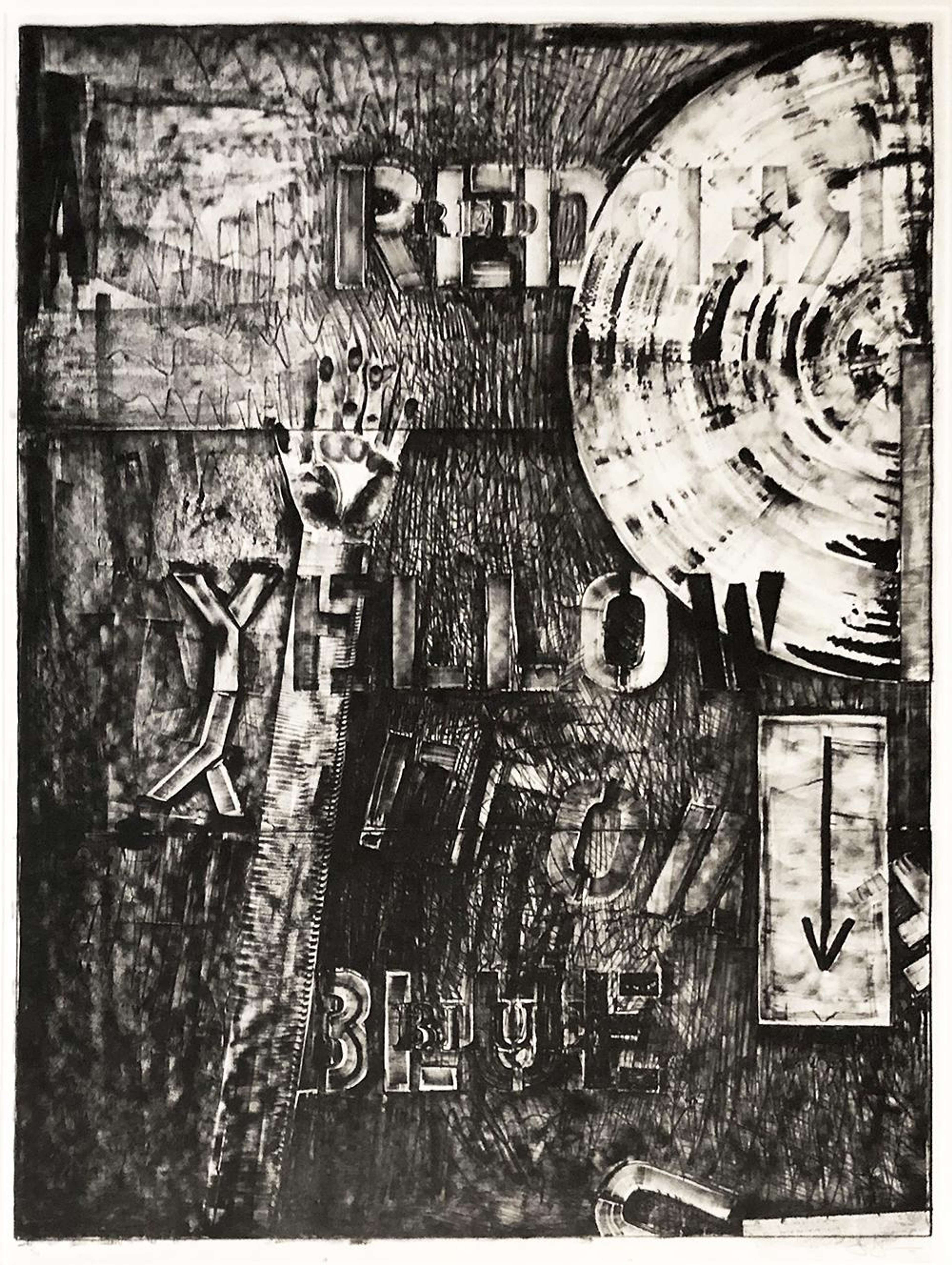 Images abstraites monochromes et texte