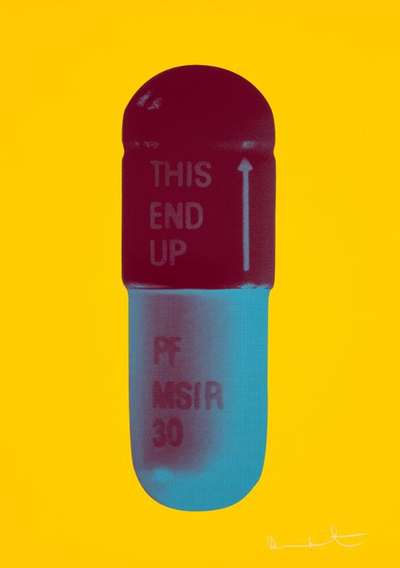 The Cure (sunflower yellow, merlot, sapphire) - Signed Print by Damien Hirst 2014 - MyArtBroker