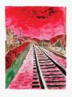 Train Tracks Red (2014) - Signed Print