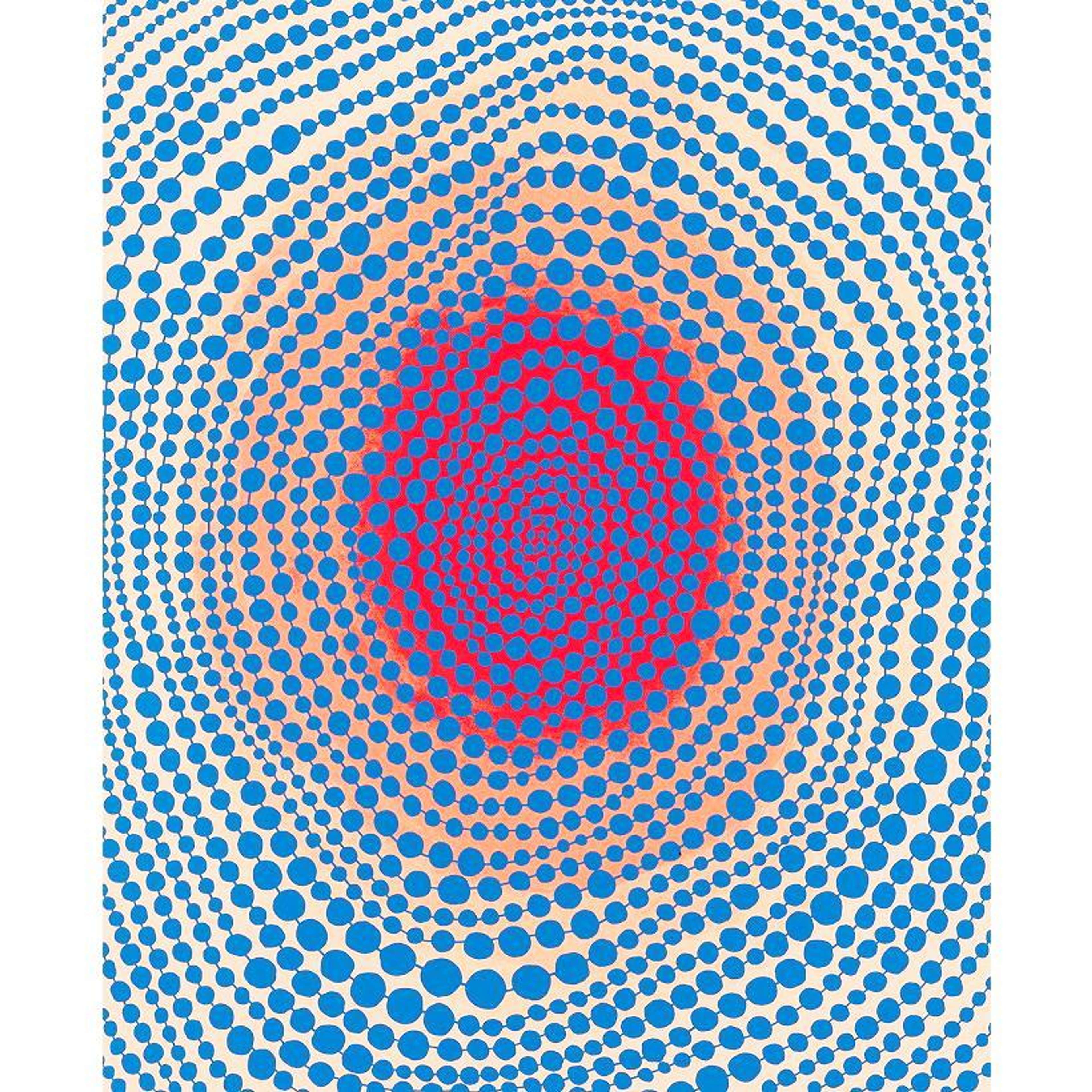 Symbole de style Soleil composé de pois bleus et rouges