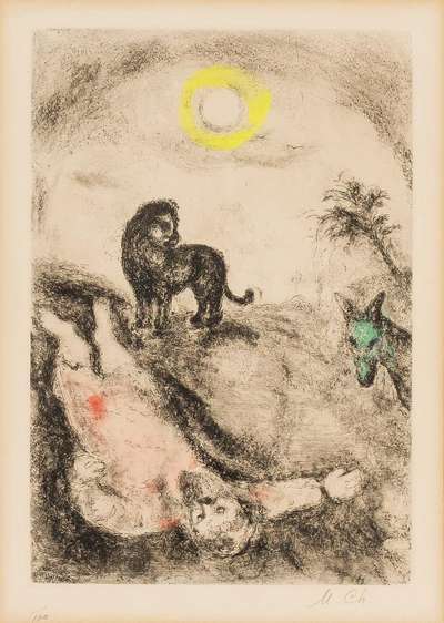 Prophete Tue Par Un Lion - Signed Print by Marc Chagall 1956 - MyArtBroker