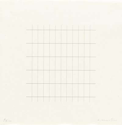 On A Clear Day 16 - Signed Print by Agnes Martin 1973 - MyArtBroker