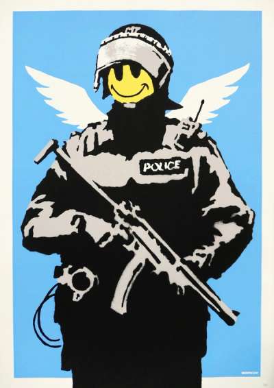 Flying Copper - Unsigned Print by Banksy 2003 - MyArtBroker