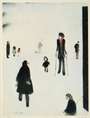 L S Lowry: Figures In The Park - Signed Print