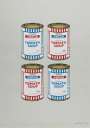 Banksy: Soup Cans Quad (red and blue on grey) - Signed Print