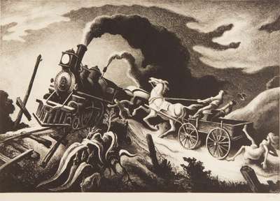 Wreck Of The Old 97 - Signed Print by Thomas Hart Benton 1944 - MyArtBroker