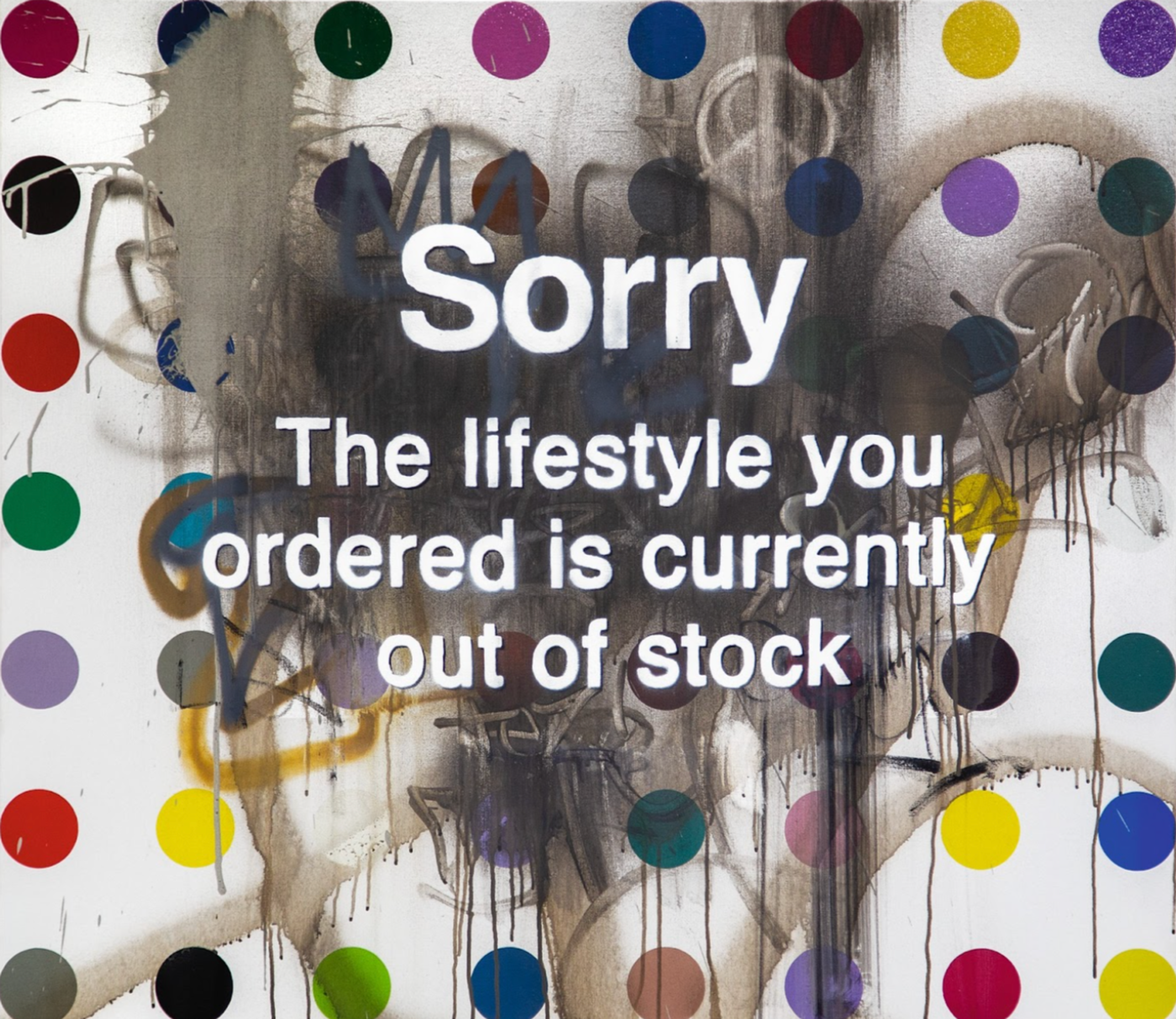 Désolé, l'œuvre « Sorry The Lifestyle You Ordered Is Currently Out Of Stock » de Banksy et Damien Hirst est actuellement indisponible.