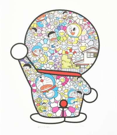 Doraemon In The Field Of Flowers - Signed Print by Takashi Murakami 2019 - MyArtBroker