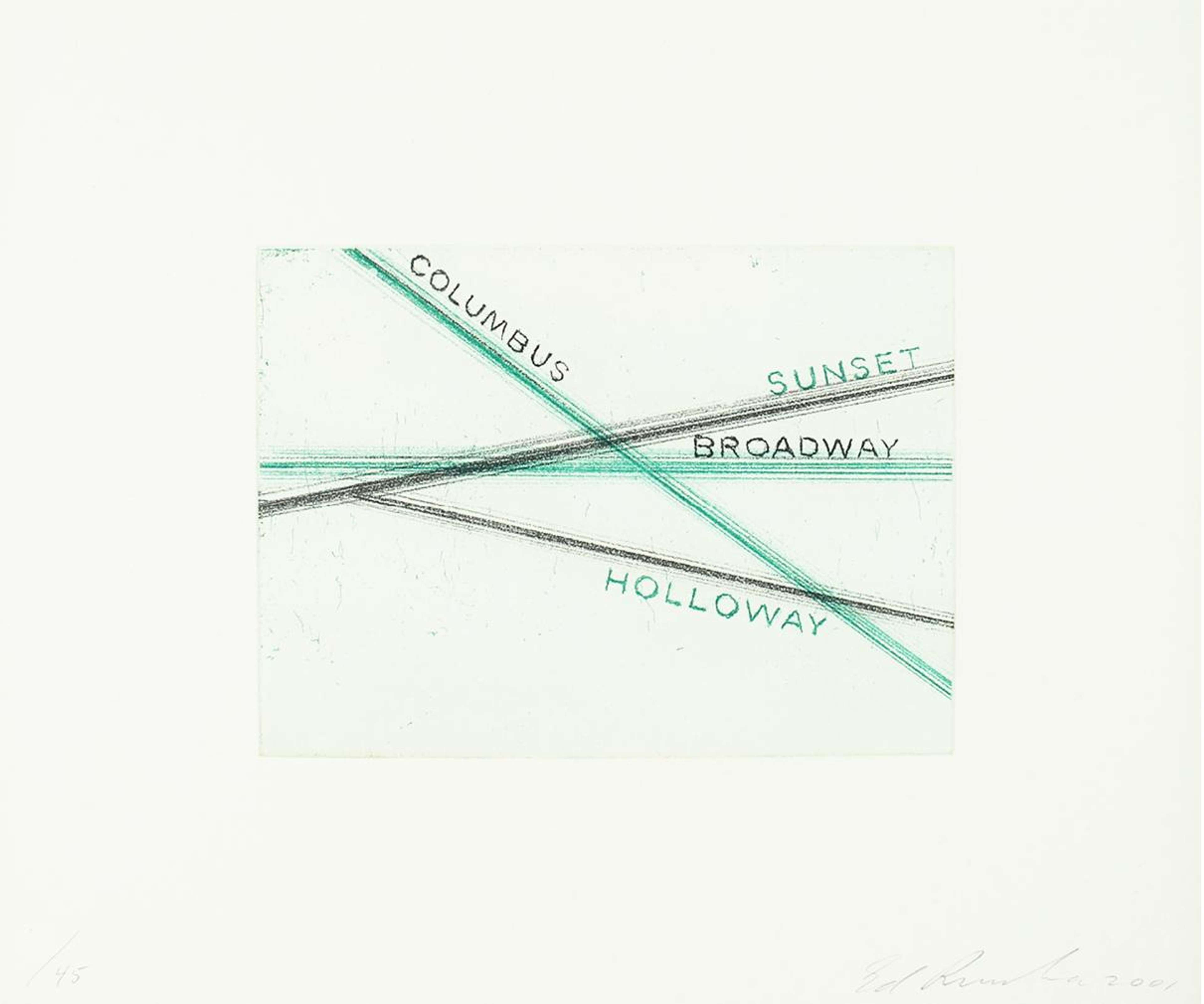 Columbus, Sunset - Signed Print by Ed Ruscha 2001 - MyArtBroker