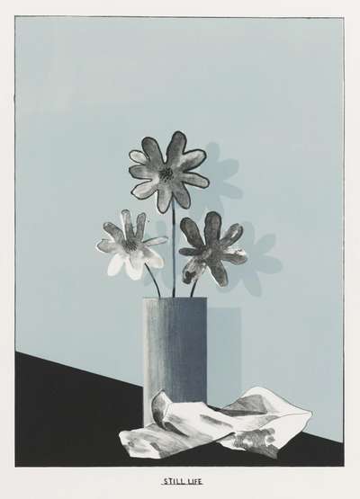 Still Life (silver flowers) - Signed Print by David Hockney 1965 - MyArtBroker